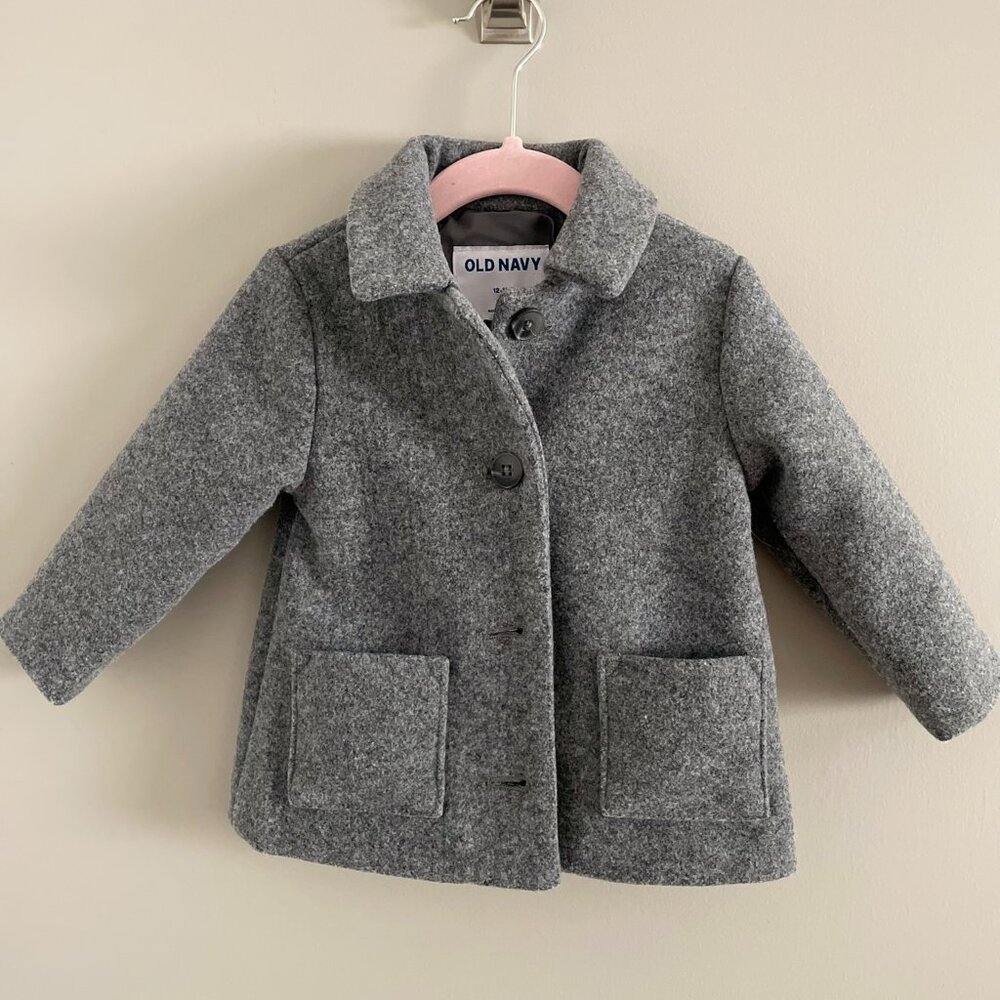 12-18m - OLD NAVY - Grey peacoat for toddler girls